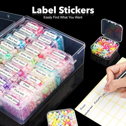 DILIBRA Bead Organizer Box, 62 Pcs Small Bead Organizers and Storage Plastic Cases, Mini Clear Diamond Painting Storage Containers Boxes with Hinged Lid for Jewelry, Bracelet, Seed, DIY Crafts