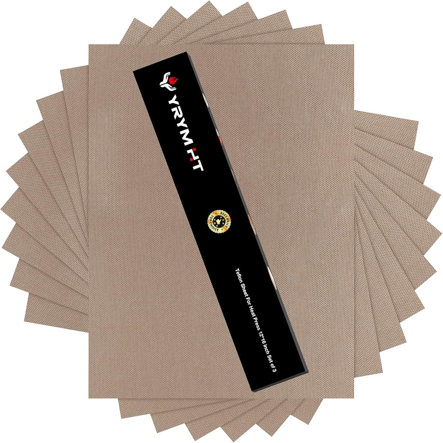 10 Pack PTFE Sheet for Heat Press - 16" x 12" Non Stick PTFE Sheets for Vinyl Heat Press Washable Reusable Heat Resistant Craft Mat