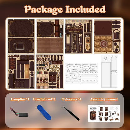KERNOWO Book Nook Kit, DIY 3D Wooden Puzzles for Adults, Teens and Beginners, Miniature Tiny House Kit for Bookshelf Decor, Bookish Gift for Family, Friends, Book Lovers (Sweet Chapter)