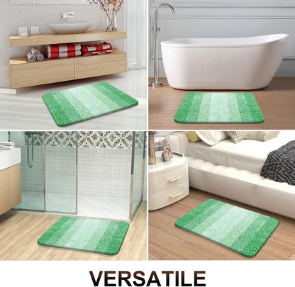 OLANLY Bathroom Rugs - Extra Soft Microfiber Mat 24x16 | Quick Dry, Machine Washable, Rubber Backing, Green