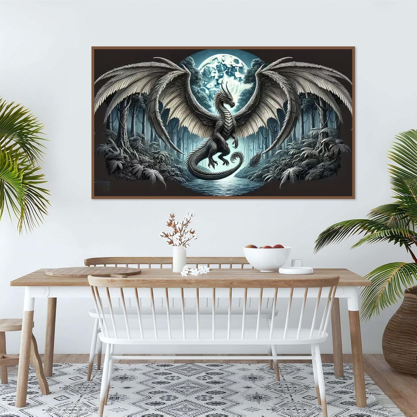 Fantasy Dragon 5D Diamond Painting Kits for Adults, animal Landscape Diamond Mosaic Art,DIY Full Round Diamond Embroidery,Diamond Art Kits for Home Decor,Large size 15.7x27.5 inches,DIY Mosaic Art