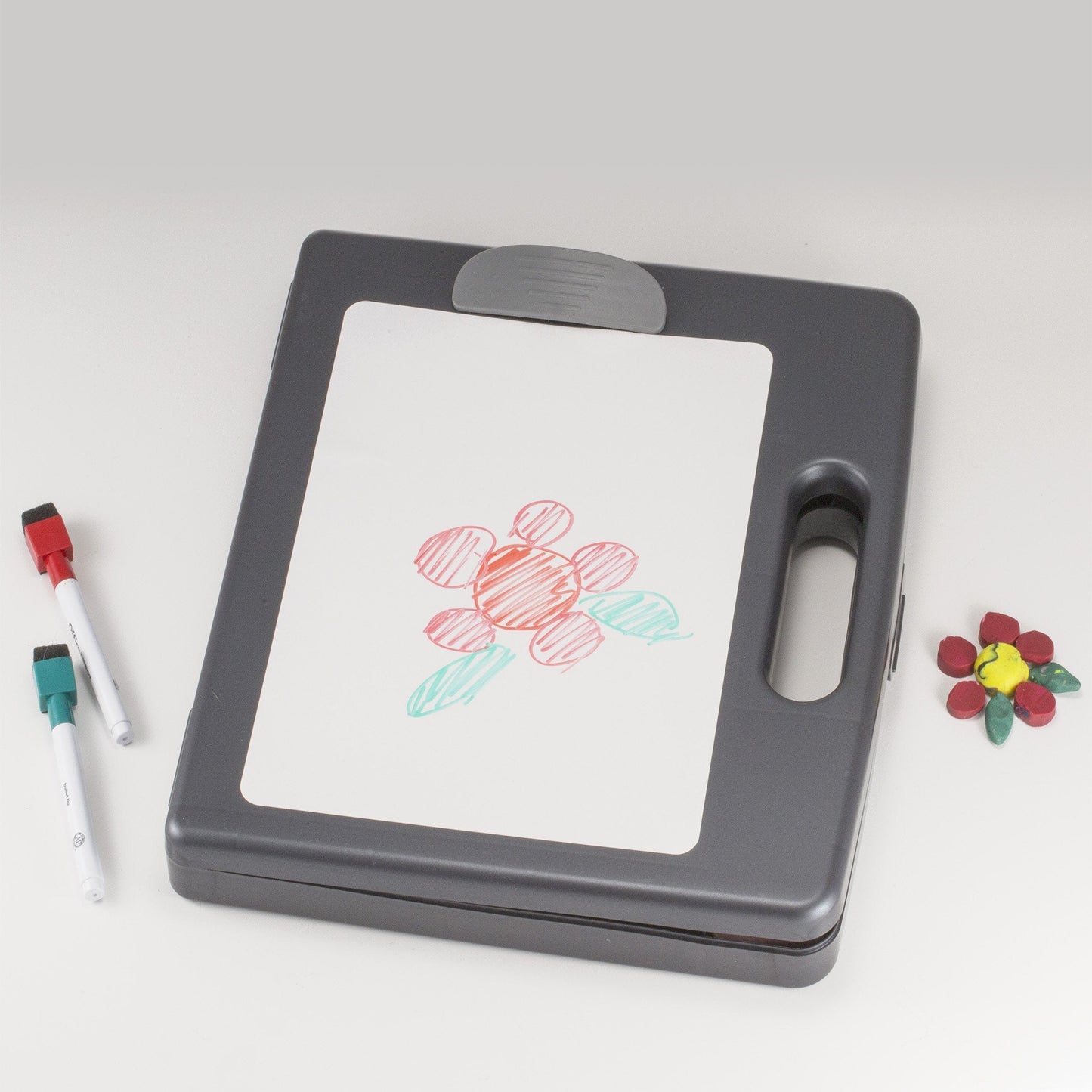 Officemate Clipboard Box for Activities with Dry Erase Board, Letter/A4 Size, Charcoal (83383)