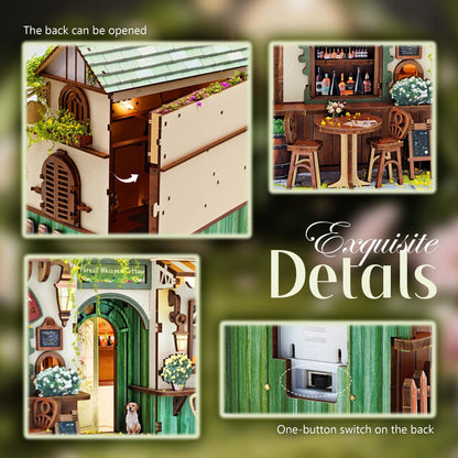 Lynnuo No Glue Needed DIY Miniature House Kit for Adults & Beginners,Whispering Woods Cottage 3D Wooden Puzzle Bookend, Satisfying Snap-Fit Assembly (185 Pcs,2.5 Hour Build)