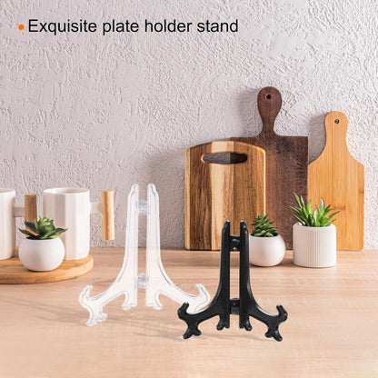 uxcell 9" Acrylic Plate Stands for Display Easels, Transparent 5Pcs Acrylic Plate Holder for Card Photo Frame