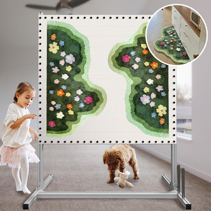 Rug Tufting Frame Kit, 55 Inches Aluminum Metal Tufting Frame for Rug Making, A Safer Tufting Cloth Stand for Tufting Beginners and Lovers