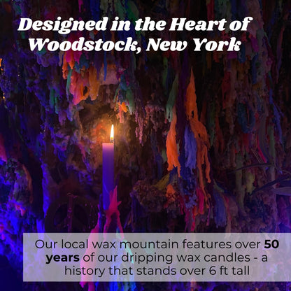 Candlestock Hippie Drippy Drip Candles - Pack of 11 Dripping Taper Candles - Wine Bottle Melting Candles (Hippie Rainbow)