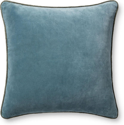 Loloi Liza Pillow Cover, 22'' x 22'' with Poly, Blue