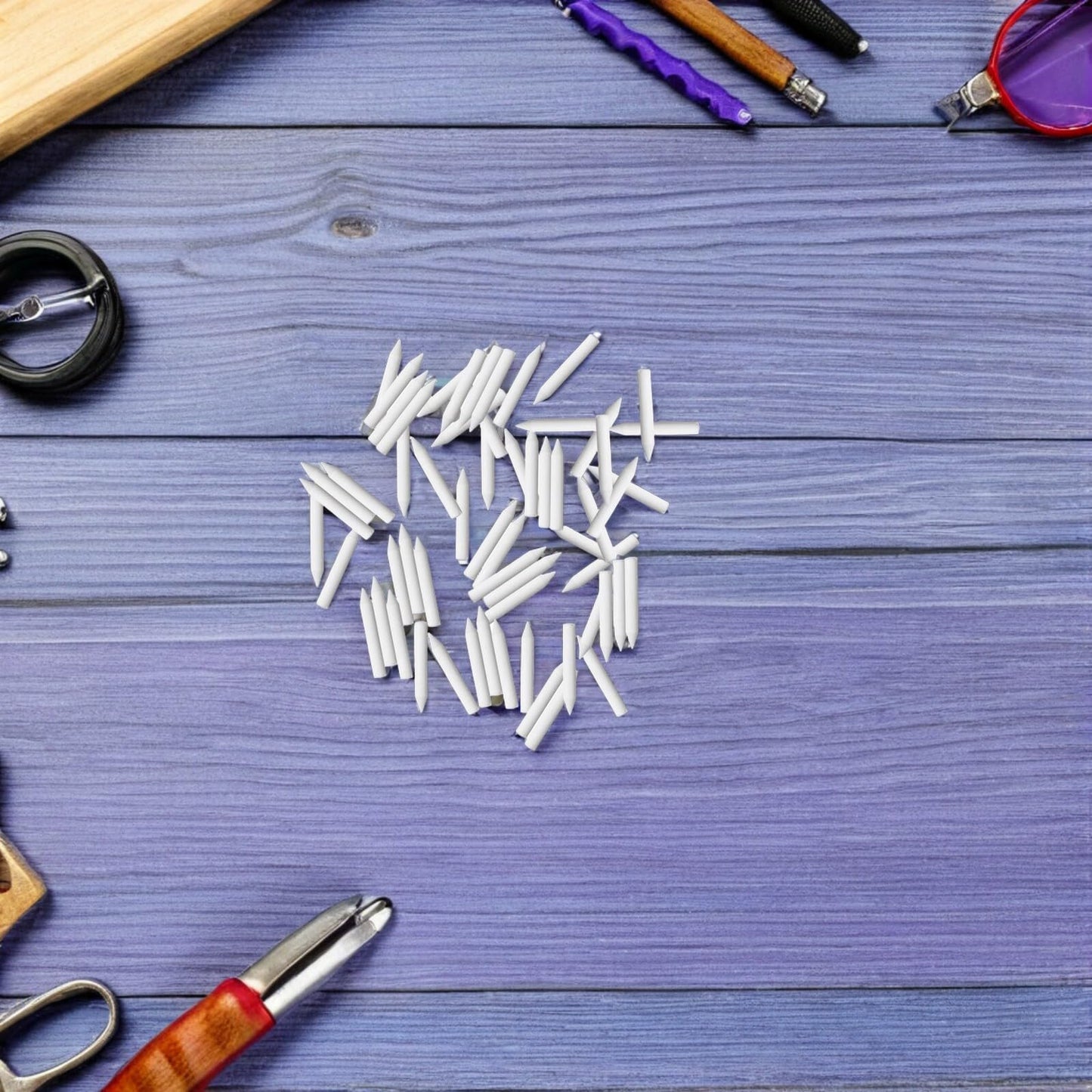 NUOBESTY 60pcs Ceramic Fired Support Nails Clay Support Ceramic Pottery Kiln Nail Heat Tolerant Stilt Pins Sculpting Ceramics Tool Claeys Glass Refractory Material Tool Kit White