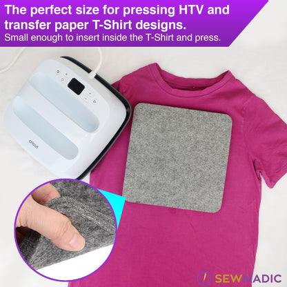 Wool Pressing Mat 10 x 10 Inch (25.4cm x 25.4cm) – 100% New Zealand Wool Quilting Ironing Pad – Portable, Odorless, Double-Sided Ironing Mat for Sewing & Embroidery – Includes Silicone Iron Rest