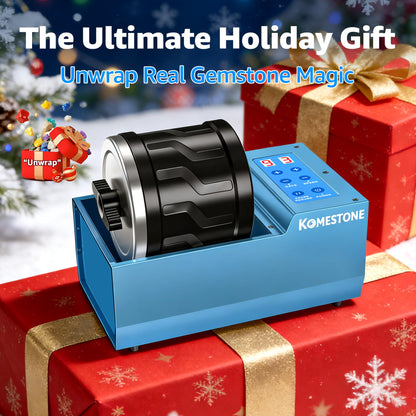 Rock Tumbler Kit for Adults – 4LB Large Capacity Brushless Rock Polisher with Reinforced Metal Base, 3 Speeds & 9-Day Timer, Auto Shutoff & Memory Function, Complete Kit for Hobbyists & Collectors