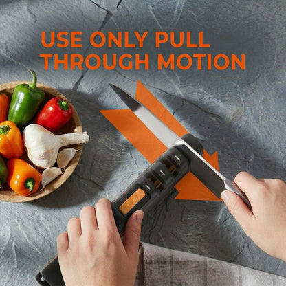 5 Precision Adjust Knife Sharpener- 3-Stage Premium Kitchen Knife Sharpener to Repair, Restore & Polish Blades by Sharp Pebble
