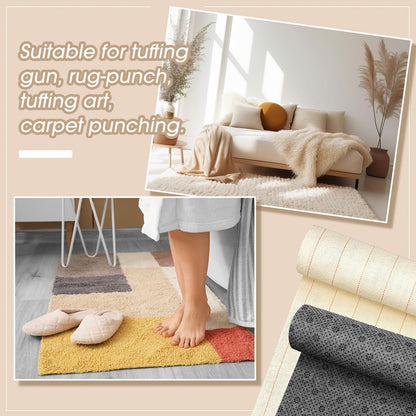 Tudomro 4 Pcs 80'' X 80" Large Tufting Cloth for Rugs and Non Slip Final Backing Tuft Fabric Monks Cloth for Tufting Needle DIY Rug Making, Contains Cleaning Brush and Glue Scraper