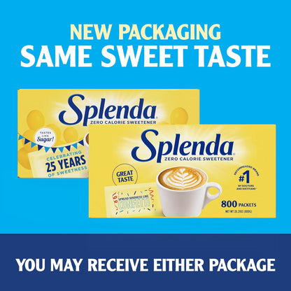 SPLENDA Zero Calorie Sweetener | 800 Packets for Guilt-Free Sweetening