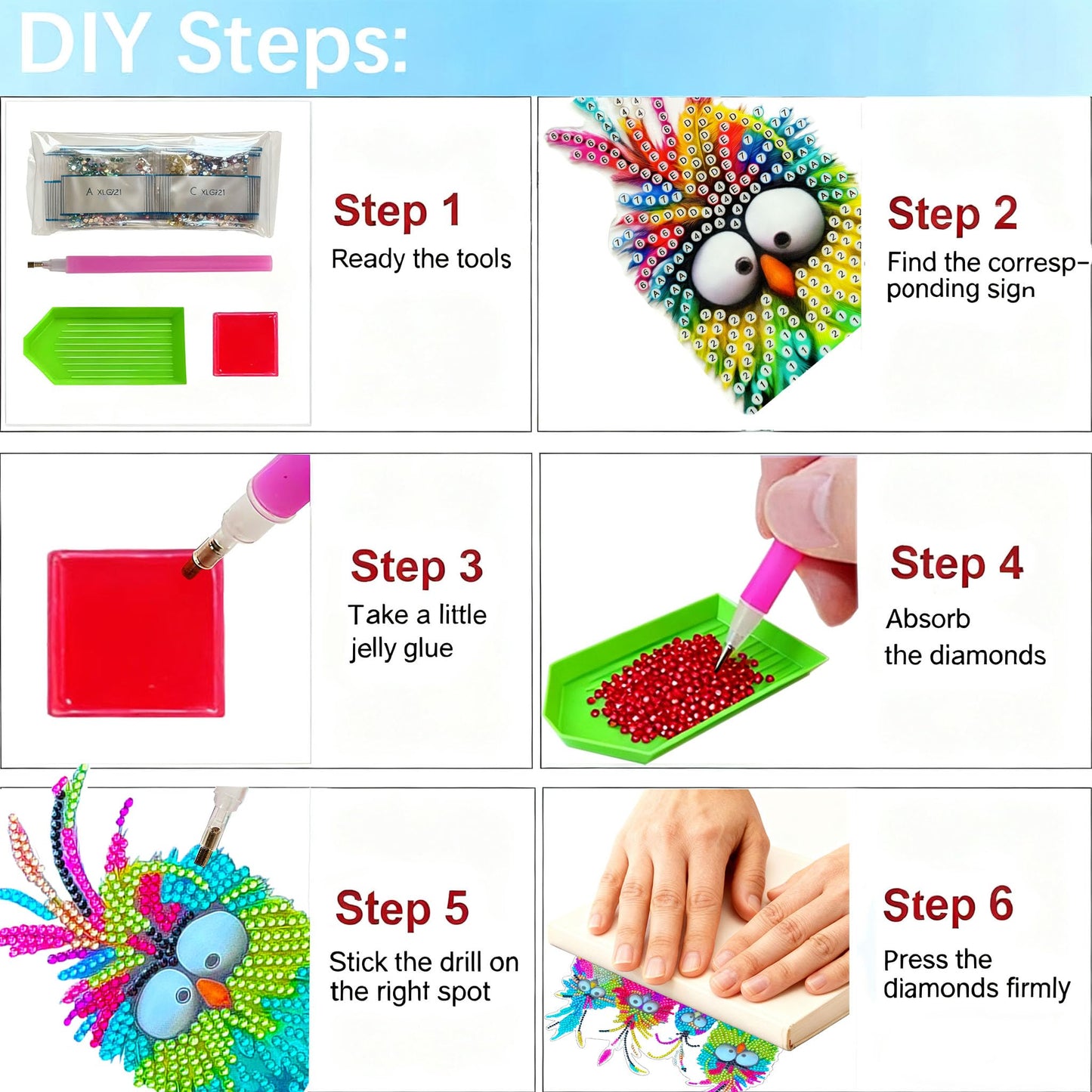 Diamond Art Painting Kits for Adults Beginners & Teens, Easy Gem Art Owls Gem by Number, 5D Small Hanging Diamond Art Birds DIY Craft for Window Wall Decor, Unique Gift 9.5x7.5 in