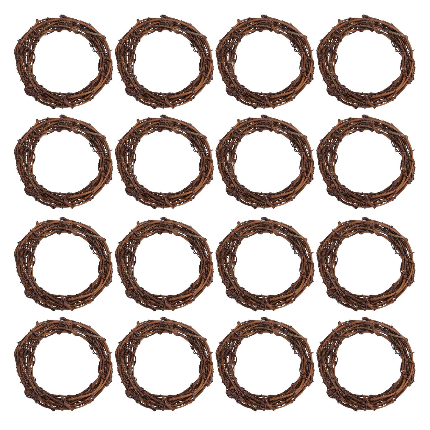 Grapevine Wreath Set, Marrywindix 16 Pieces Natural Vine Branch Wreath Christmas DIY Rattan Wreath Garland for Christmas Holiday Craft Wedding Decor (3 in.)