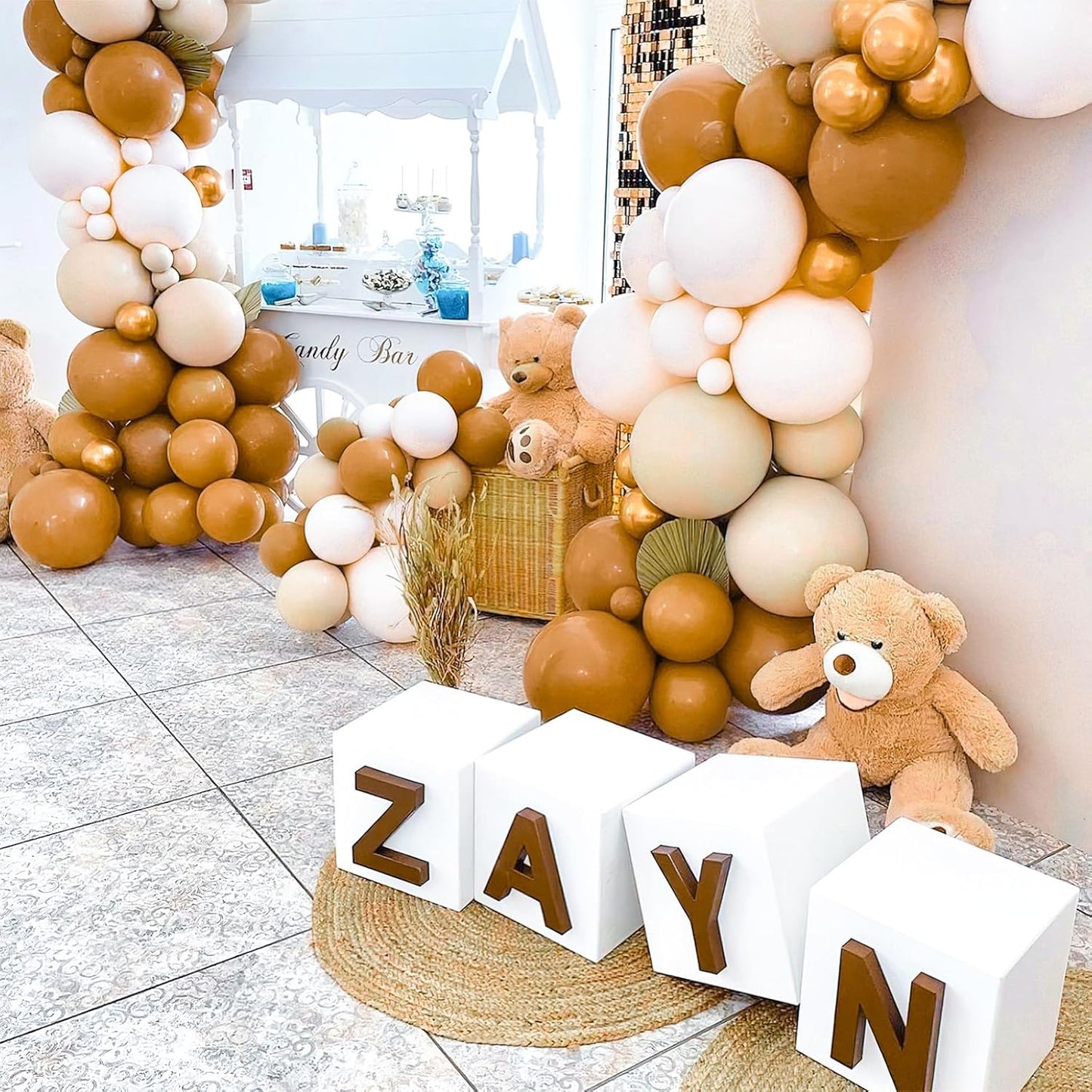 PartyWoo 12-Inch Tan Balloons - 100 Pcs Boho Neutral Light Brown Latex for Graduation & Baby Showers