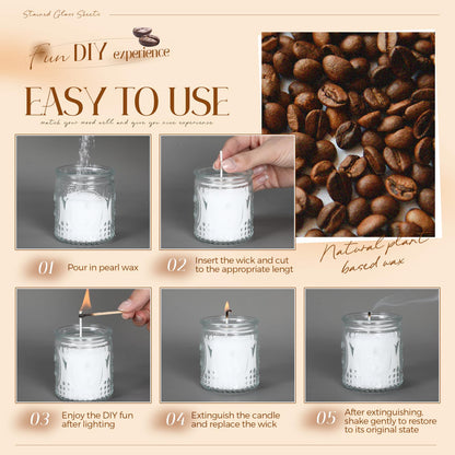 MTLEE Pearled Candle 4.4 Lb/70oz Graduation Gifts 2026 Coffee Scented Sand Candle Kit Include 100 Wicks, Bow Gift Box, Spoon Reusable Pearled Wax for DIY Kit Birthday Gift Housewarming Home Decor