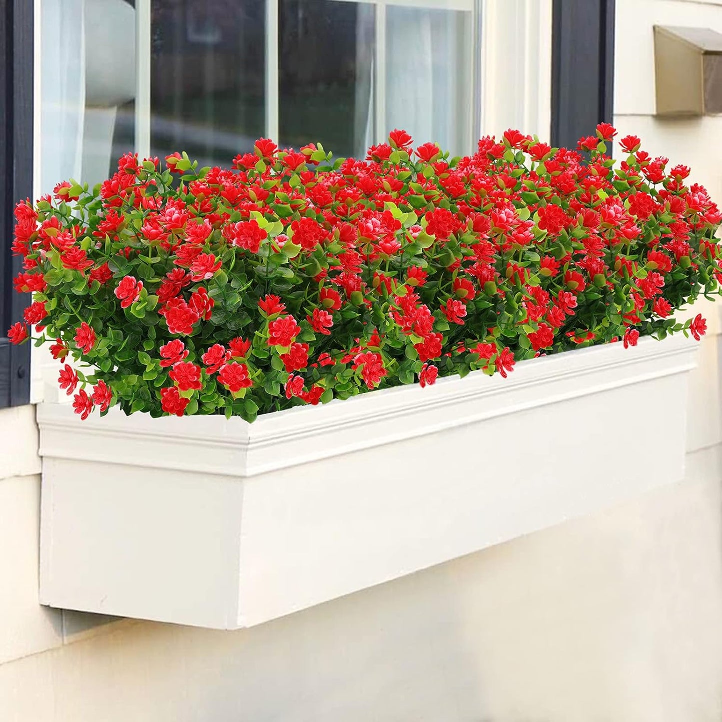 GREENRAIN Artificial Flowers, UV Resistant Fake Flowers for Outdoor Decoration, No Fade Faux Plastic Plants Garden
