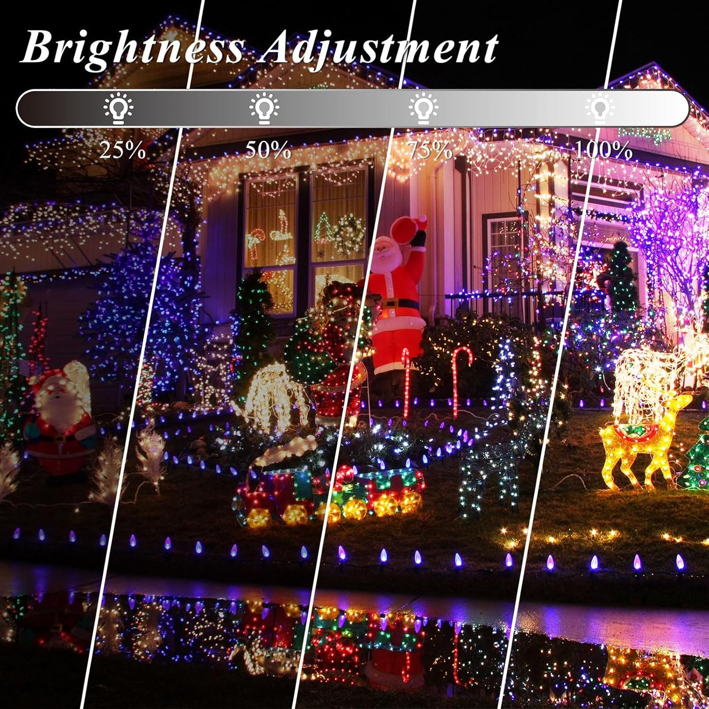 200 35 66FT 4th LED Christmas Lights Color Changing, Colors of July String Lights with Remote Timer, Connectable