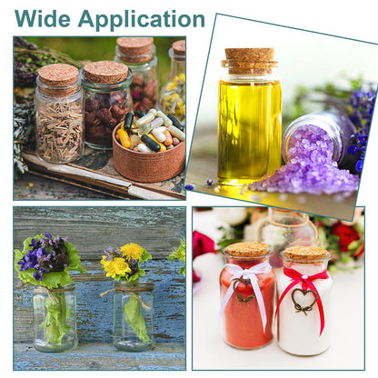 Acetiti 12 Pcs 100ml Mini Glass Bottles, Small Glass Jars with Cork Stoppers Lids, Empty Spell Jars Miniature Potion Bottles Message Wishing Bottle for Wedding Party Favours DIY Crafts Decoration