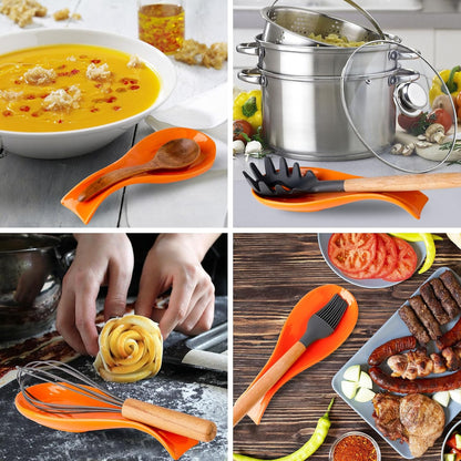 Hasense Spoon Rest for Stove Top, Cooking Spoon Holder for Kitchen Counter, Porcelain Utensil Rest, Modern Decor