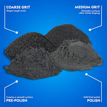 NATIONAL GEOGRAPHIC Rock Tumbler Grit and Polish Refill Kit - Tumbling Grit Media, Polish Up to 20 lbs. of Rocks, Works with any Rock Polisher & Tumbler Supplies