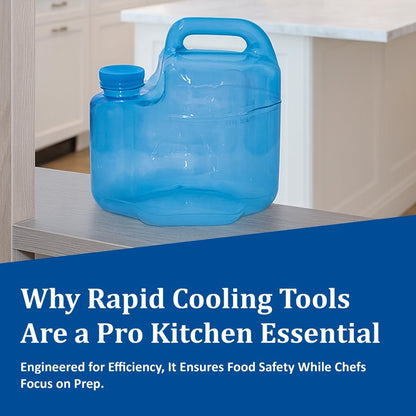 San Jamar Rapi-Kool Cold Paddle for Cooling Hot Soups in Restaurants, Chill Utensil for Hot Soup in Commercial Kitchens, Cooling Jug for Soup, 256 Ounce, Plastic, Blue