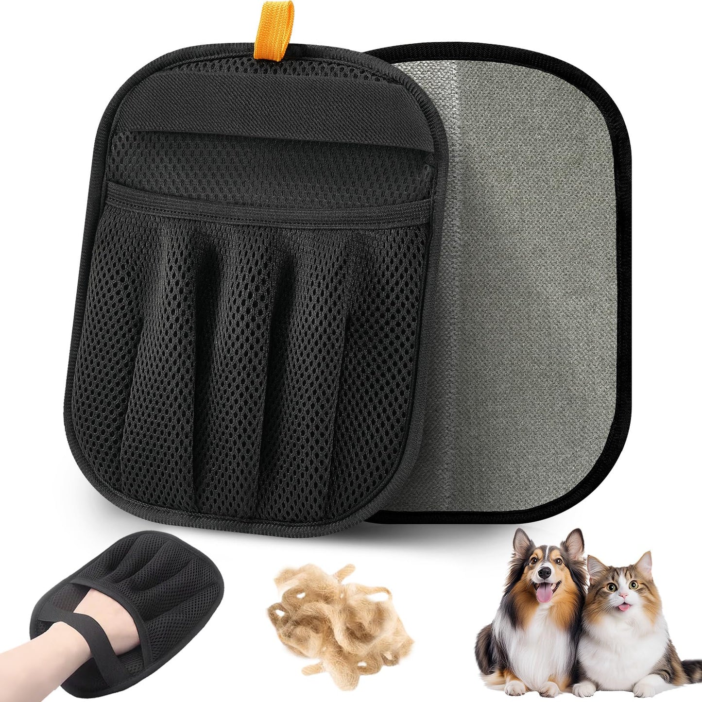 Pet Hair Removal Glove for Cats & Dogs, 2025 Newly Upgraded Five-Finger Electrostatic Pet Hair Gloves, Reusable Pet Hair Remover Tool for Clothing, Couch, Carpet, Car Seat