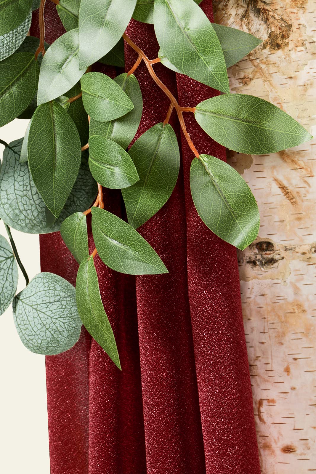 Ponatia Burgundy Wedding Artificial Arch Flowers Kit (Pack of 3) With 26Ft Shiny Arch Draping Fabric for Ceremony and Reception Backdrop Decoration (Burgundy & Blush)