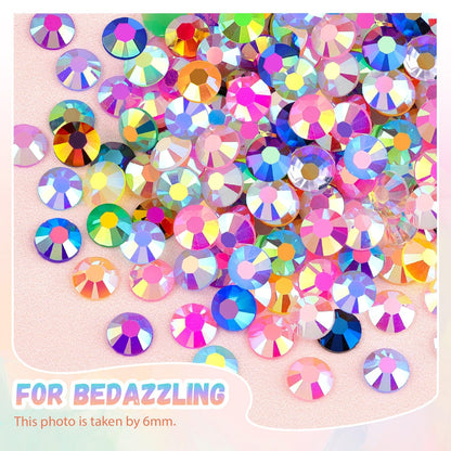 BELLEBOOST 45000Pcs 40 Colors Jelly Rhinestones Bedazzling kit, 3mm Multicolor Resin Flatback Gems for Diamond Art, Bedazzler Kit with 3Pcs 10ml B7000 Jewelry Glue for Crafting Book Shoes Nail Art