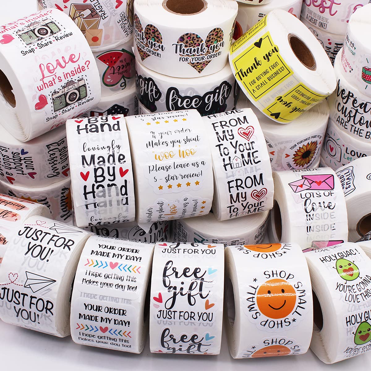 Littlefa 1.5” Thank You Pumpkin Stickers for Small Business Shipping Gift Boxes Thank You Sticker 500 Labels