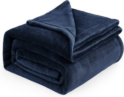 Bedsure GentleSoft King Size Navy Blue Fleece Blanket - Soft, Lightweight, Plush Microfiber, 108x90 Inches