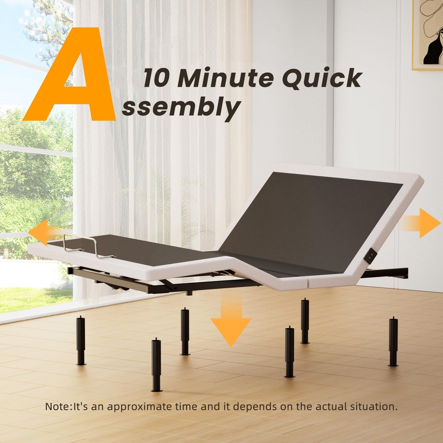 Yireehome Electric Full Size Adjustable Bed Frame with Wireless Remote, USB, Head & Foot Incline, Underbed Lighting, Heavy Duty Platform - Easy Assembly, Zero Gravity, Quiet Motor - Metal BedFrame