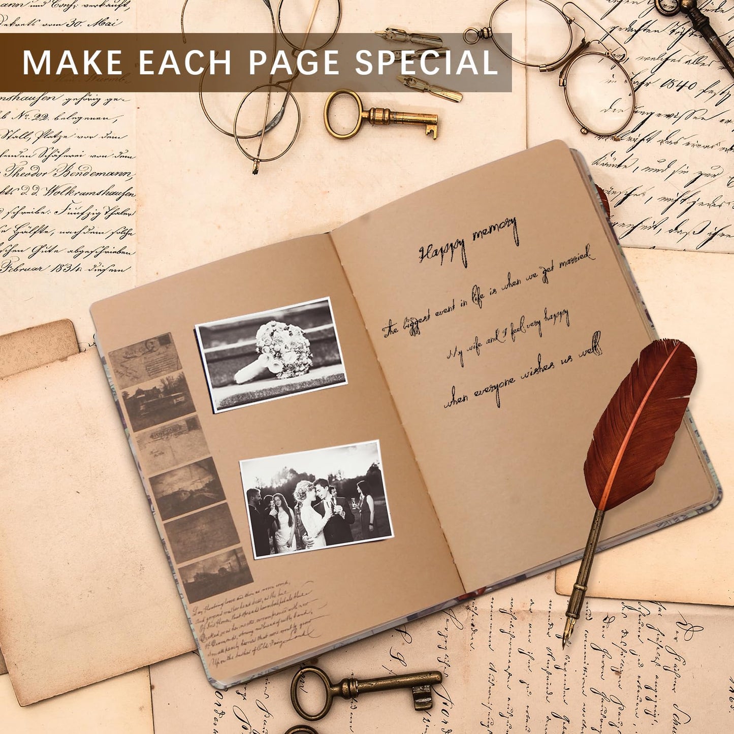SaFeHoM 212 Pcs DIY Vintage Journal Set for Women Gifts Scrapbook Diary Supplies including Aesthetic Journals, Scrapbook Paper, Washi Stickers, Tape, Dot Stickers