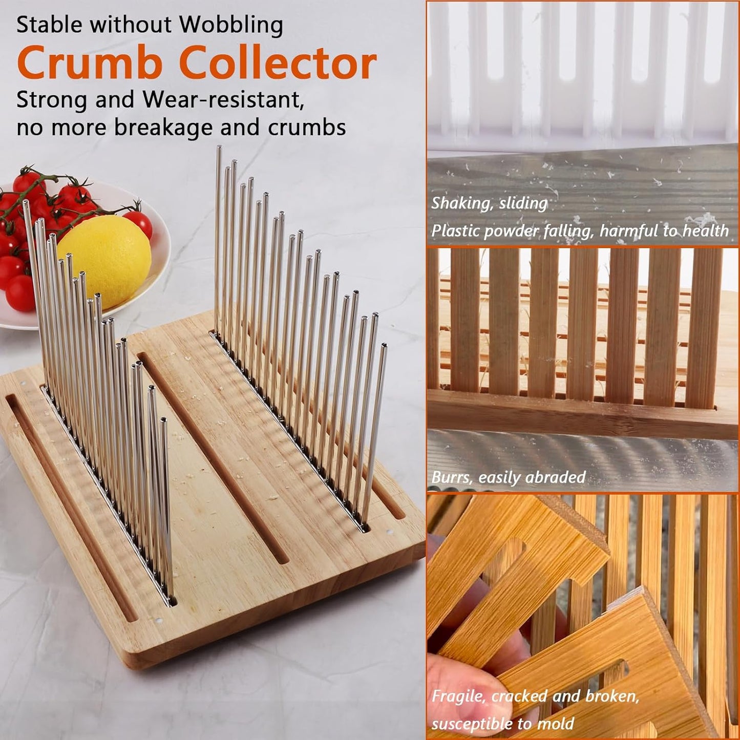 Stainless Steel Bread Slicer for Homemade Bread, Adjustable Cutting Guide, Foldable and Compact Design