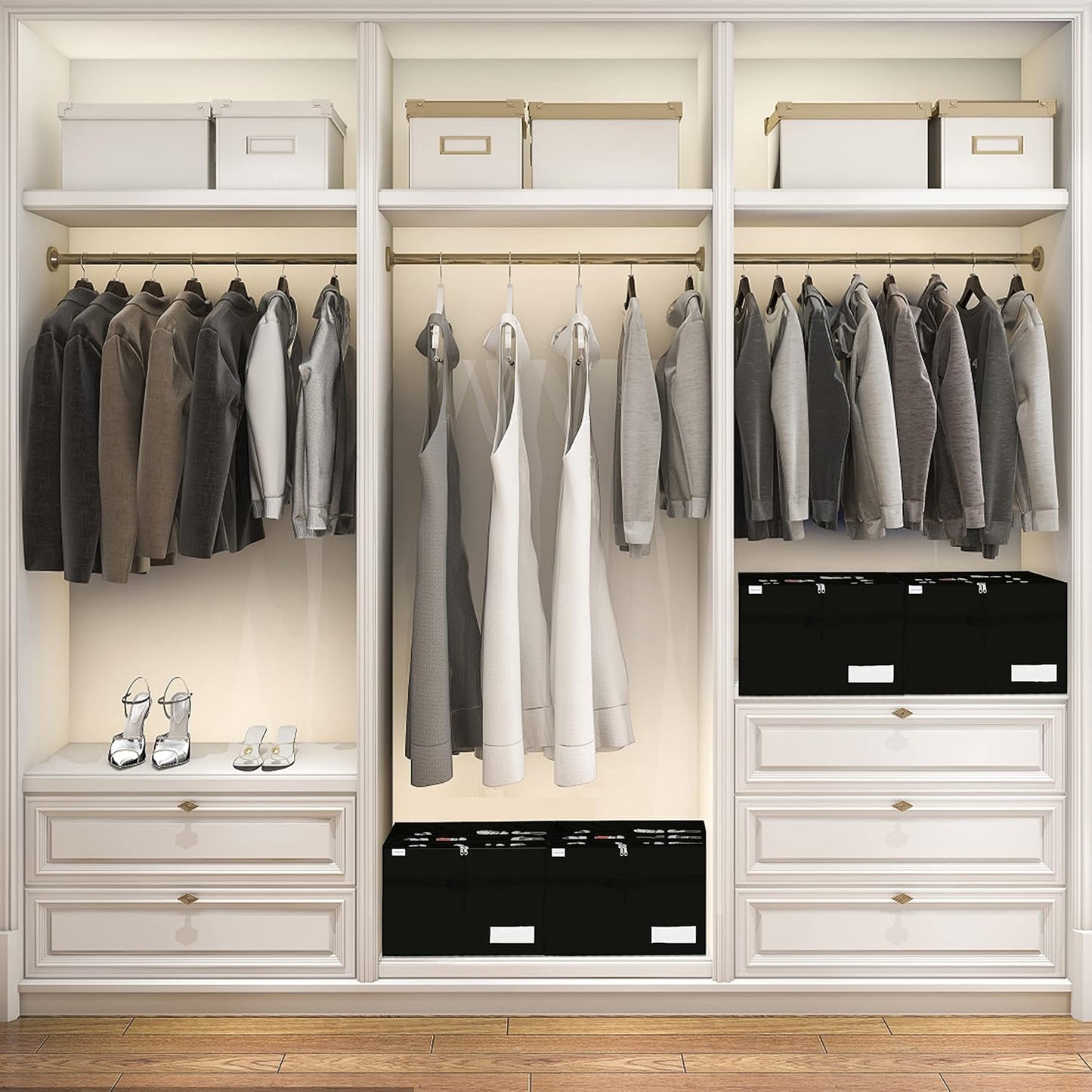 16 Closet, Luvhomee Shoe Storage Organizer, Fits Pairs, Large Shoe Organizer Box for Clear Foldable Shoes Containers