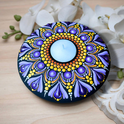 Mandala Dotting Stencils for Tea Light Candle Holder Castings - Happy Dotting Company - 2 Pack Contains a 18 Segment and 12 Segment silione templates for Making guidelines