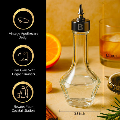 Bull in China Bitters Bottle 90ml Glass Dash Bottle With Dasher Top - Professional Bar Tool For Bartenders & Home Bars (Copper)