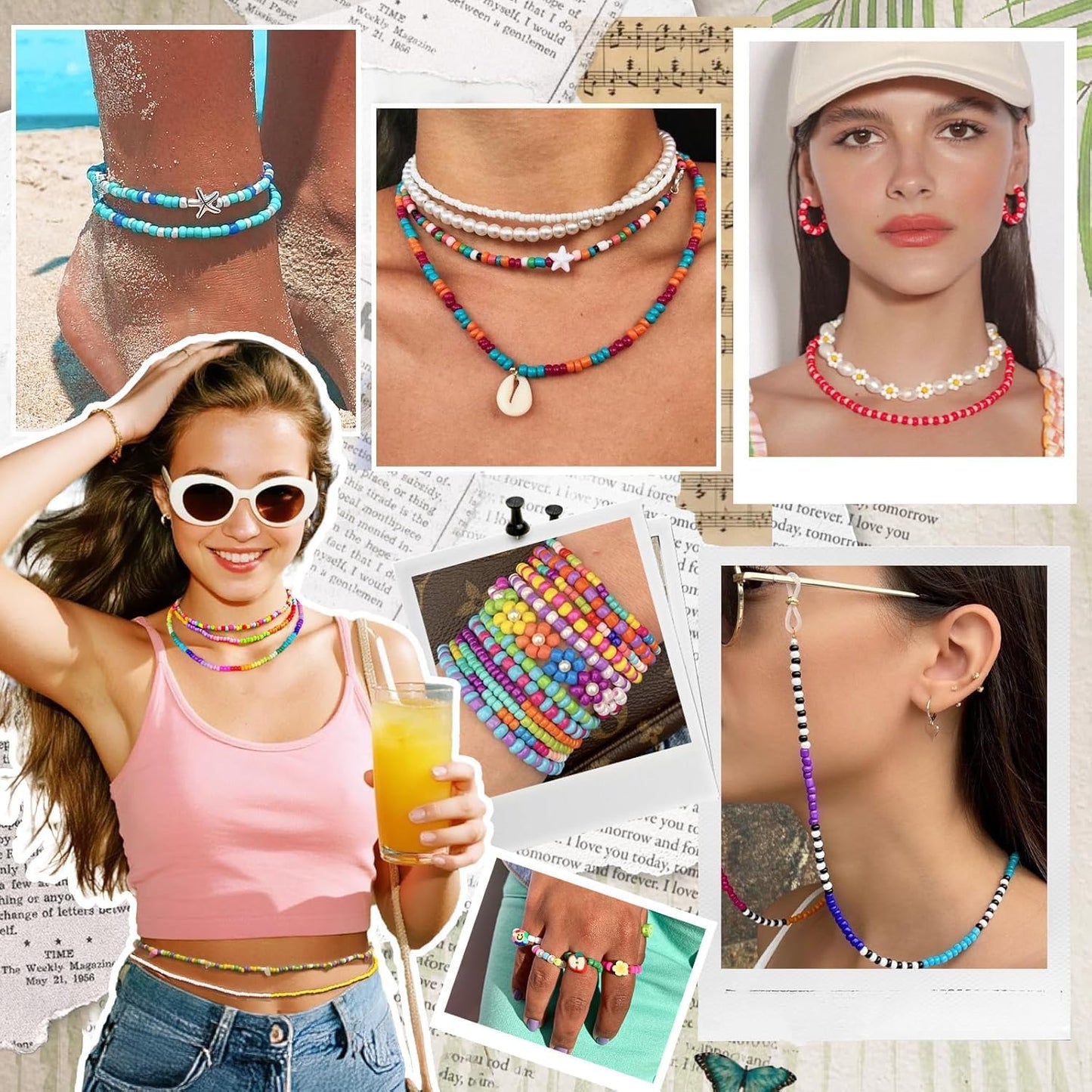 Friendship Bracelet Kit 3mm Seed Beads, 30000 Pcs 8/0 96 Colors Small Glass Beads Embroidery Kit with Letter Bead Charms for Jewelry Making Gifts Necklaces Waist Beads DIY Arts and Crafts for Adults