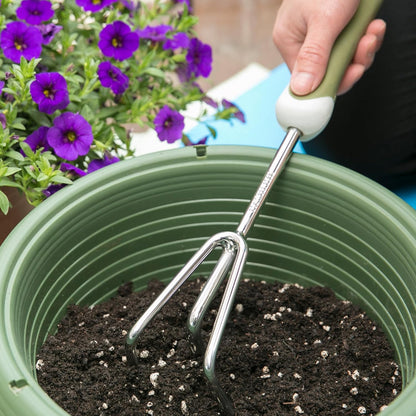 Worth Garden Stainless Steel Hand Cultivator, Ergonomic Handle for Tilling Soil, Garden Hand Tool