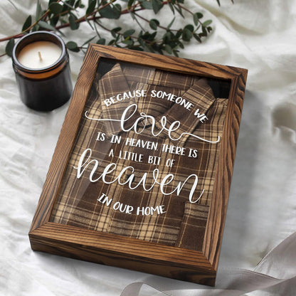 Airrioal Sympathy Gifts for Loss of Loved One - Memorial Clothing Display Frame, Memory Shadow Box for Keepsakes Decorations, Grief Condolences Bereavement Gift Idea for Women Mom Dad Husband, Brown