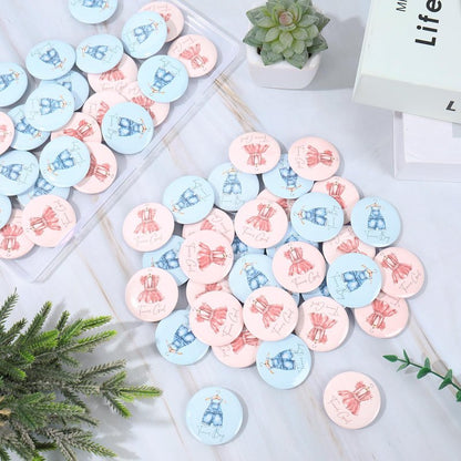 Whaline 60Pcs Gender Reveal Button Pins Blue Pink Baby Clothes Team Boy or Girl Button Badges for Birthday Baby Shower Party Game Supplies