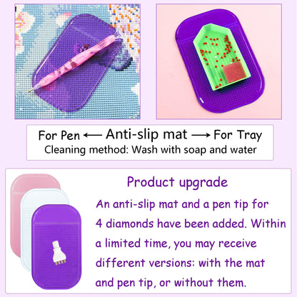 Lanzeyo Rechargeable Electric Diamond Painting Pen Vacuum Diamond Art Pen with Long Endurance Battery Electric Vacuum Pen with Beads Storage Tray for Gem Art Diamond Art Accessories (Purple)