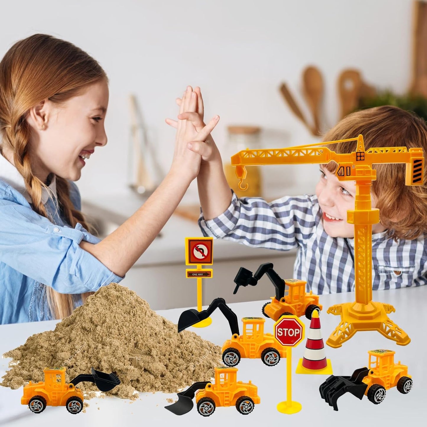 21pcs Bulldozer Morofme Construction Cake Toppers Vehicles Cake Decorations Truck Excavator Tower Crane Cupcake Topper