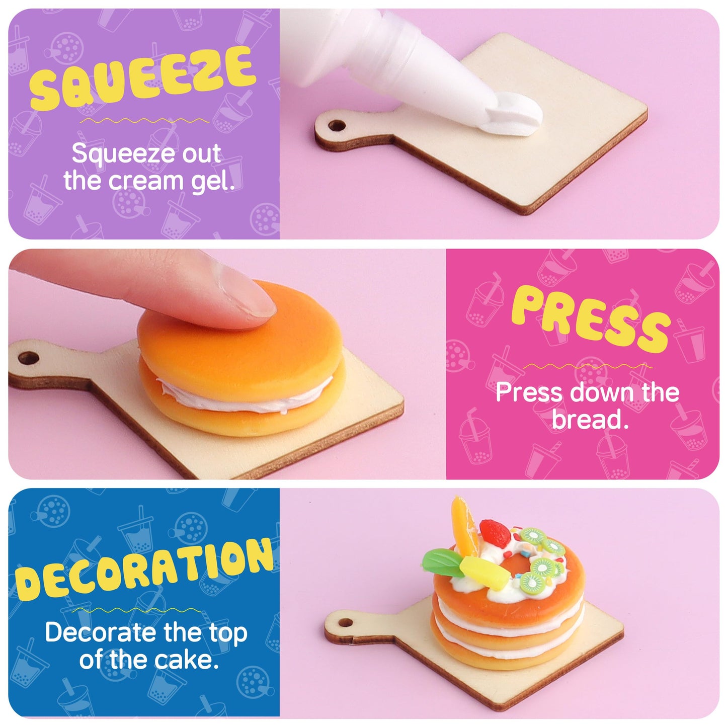 12 Making Miniature Food Toys Set, DIY, Resin Play, NOT Edible, Kitchen Mini Pretend Play Food Set for Kids Age 8-13, Birthday for Girls, 8 9 10, Make Your Food