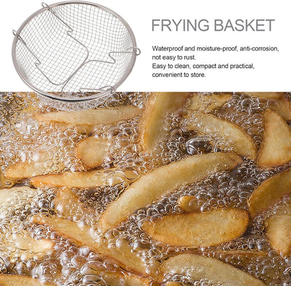 Potato Cooking Strainer, Stainless Steel Frying Basket, Foldable Colander for Steaming, Straining, Rinsing