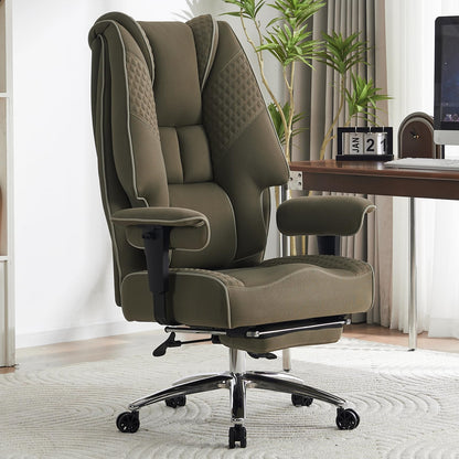 EXCEBET Big and Tall Office Chair 400lbs Wide Seat, Mesh High Back Executive Office Chair with Foot Rest, Ergonomic Chairs Lumbar Support for Lower Back Pain Relief (Mesh Light Green)