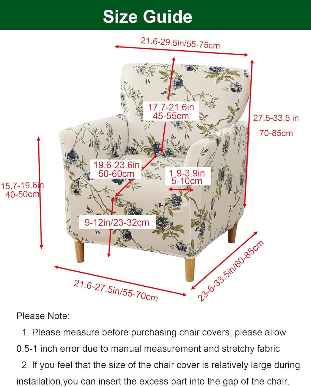 1 Sofa,A43 CRFATOP Printed Stretch Chair Slipcovers with Arms for Living Room Piece Accent Chair Covers Soft Banquet
