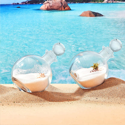 Tessco for you 3 Pcs Round Glass Bottles 8.5 oz Potion Bottles Clear Spherical Decorative Jars for Liquor Candy Potpourri Halloween Christmas Decoration DIY Art Crafts Gift(Stylish)