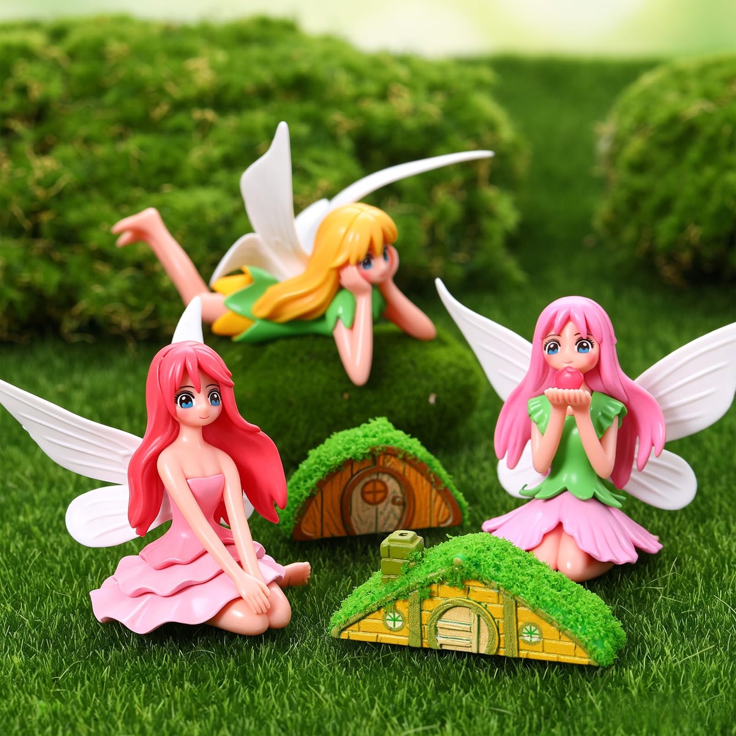 GGSTDDUP 32 Pcs Fairy Garden Accessories, Mini Fairy Figures Animal Plant Furniture Scene Accessories, Miniature Garden Ornaments for DIY Craft Landscape Bonsai Glass Container Dollhouse Decor